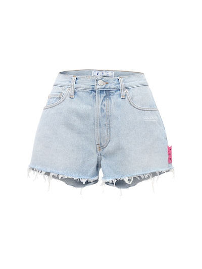off white shorts blue