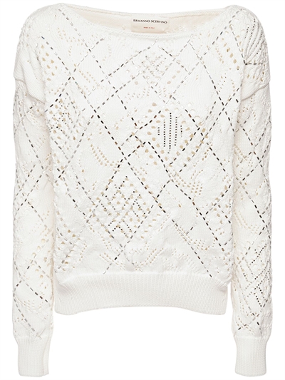 white open knit sweater