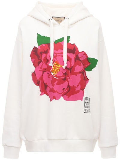 red gucci hoodie with flowers