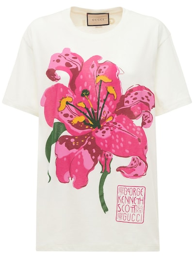 Gucci - Flower print cotton jersey t 