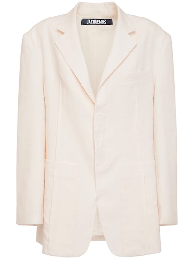 Jacquemus La Veste D Homme Raw Linen Blazer Light Beige Luisaviaroma