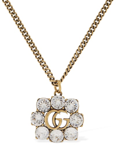 Más tráfico Pericia Gucci - Collar "gg marmont" con cristales - Oro/Cristal | Luisaviaroma