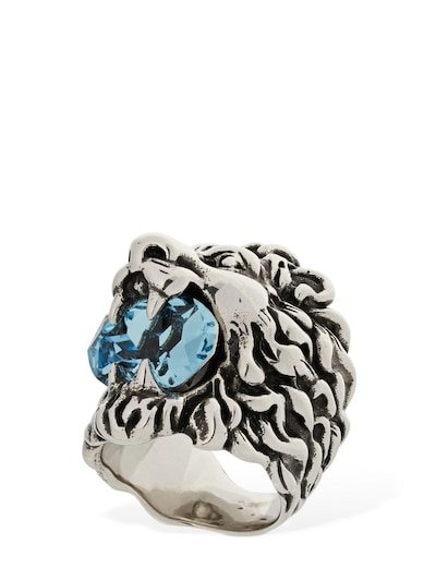 gucci lion ring silver