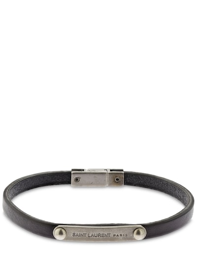 Leather Nameplate Bracelet
