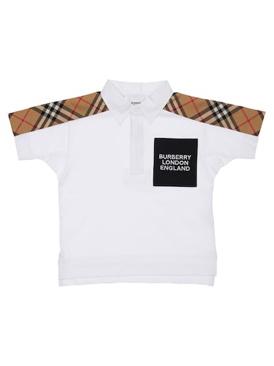 Polo In Cotone Piqué Con Inserti Check Luisaviaroma Bambino Abbigliamento Top e t-shirt T-shirt Polo 