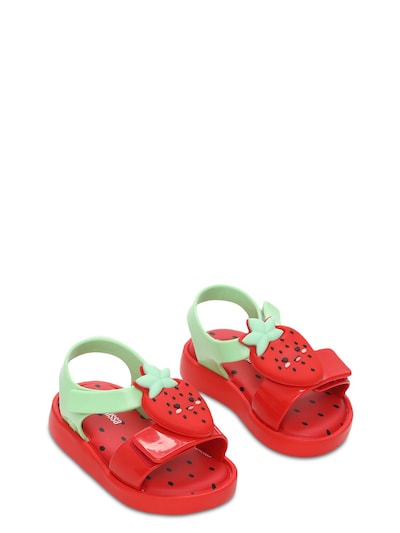 mini melissa strawberry sandals