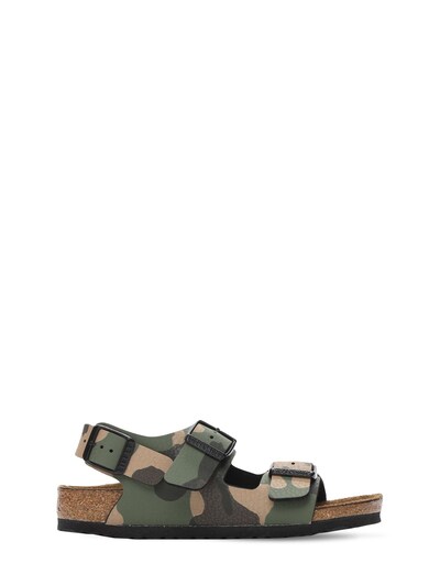 Luisaviaroma Boys Shoes Sandals Milano Camouflage Faux Leather Sandals 