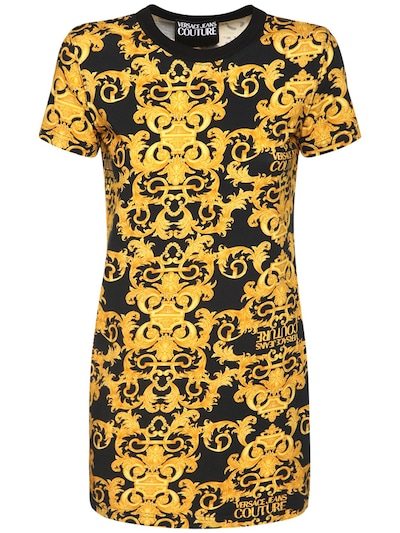 versace print shirt dress