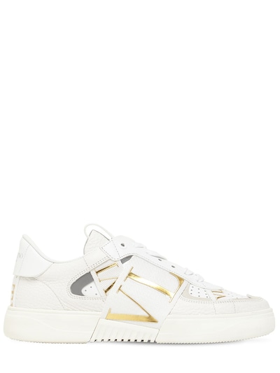 valentino sneakers gold and white