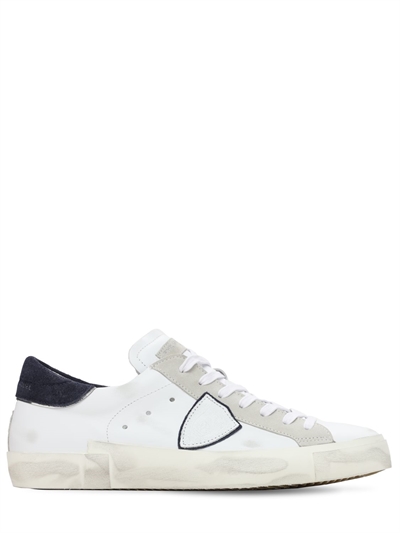 PHILIPPE MODEL - Paris leather \u0026 suede sneakers - | Luisaviaroma