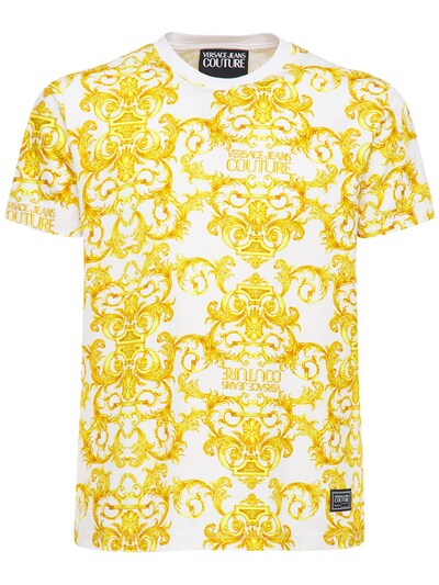 versace t shirt white and gold