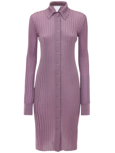 lilac shirt dress