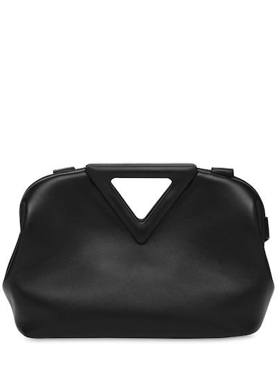 Bottega Veneta - Md point nappa leather top handle bag - Black-silver | Luisaviaroma