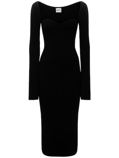 Khaite - Beth stretch viscose bustier midi dress - Black | Luisaviaroma