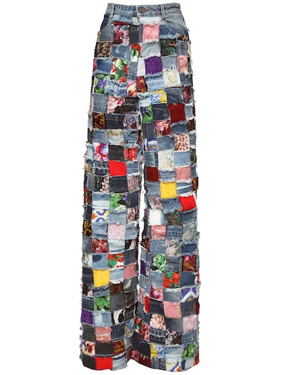 Dolce & Gabbana - Allover jacquard & patchwork denim jeans - Multicolor |  Luisaviaroma