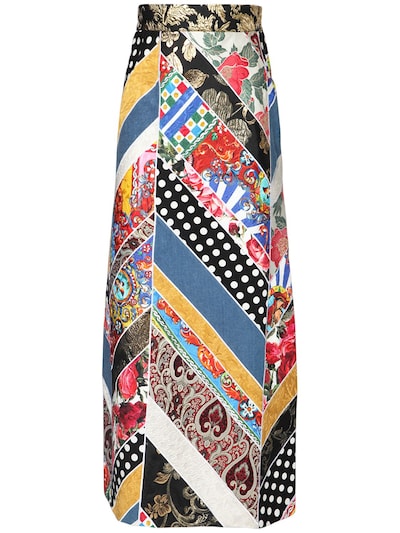 Dolce & Gabbana - Brocade jacquard a-line patchwork skirt - White |  Luisaviaroma