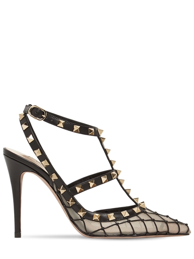 valentino garavani rockstud leather 100mm pump