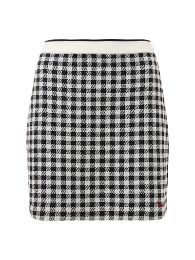 gingham wool skirt