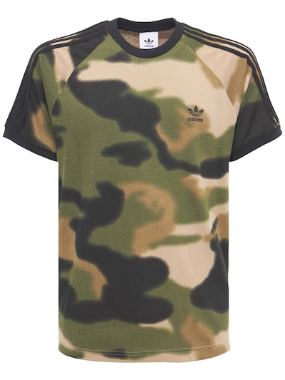 Adidas Originals - Camo 3 stripes cotton jersey t-shirt - Camouflage | Luisaviaroma
