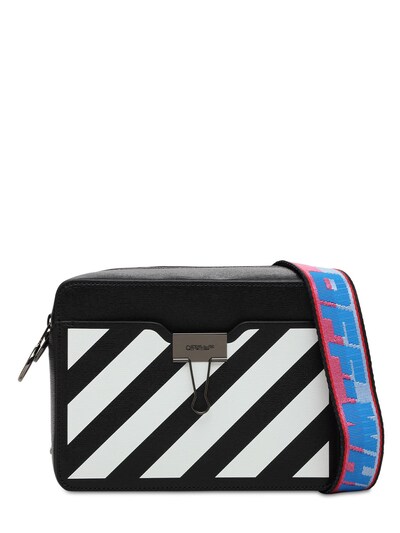 off white leather camera bag