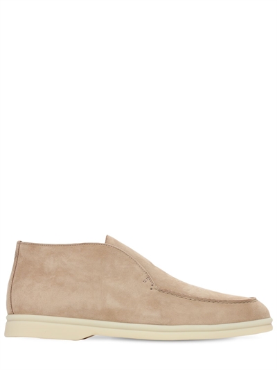 Loro Piana - Mocassini in camoscio 10mm - Taupe | Luisaviaroma