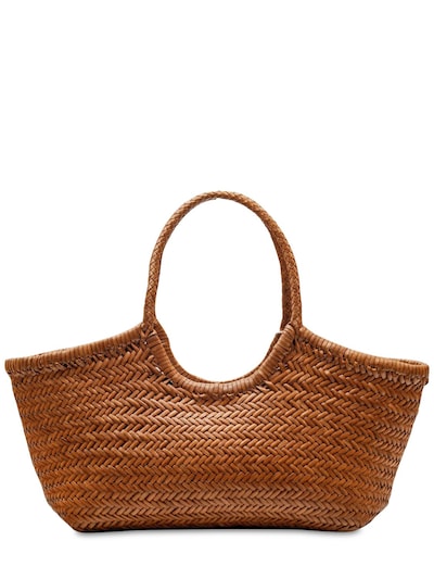 Dragon Diffusion - Big nantucket woven leather basket bag - British Tan | Luisaviaroma