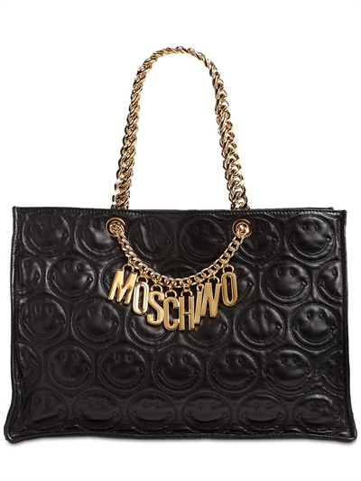 moschino leather tote bag
