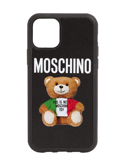 Moschino Teddy Logo Iphone 11 Pro Max Case Black Luisaviaroma