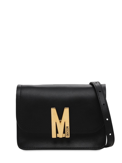 Moschino - Borsa piccola in pelle con logo - Nero | Luisaviaroma