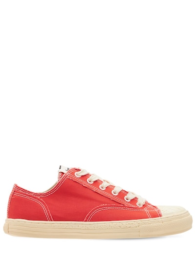 Mihara Yasuhiro - General scale canvas low top sneakers - Red ...