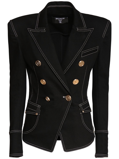 black denim jacket gold buttons