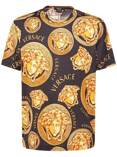 versace t shirt medusa gold