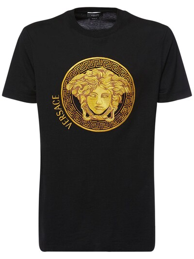 Versace - Medusa cotton crewneck t-shirt - Black | Luisaviaroma