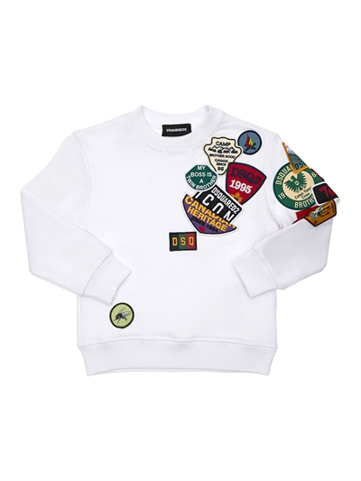 Dsquared2 - Sudadera de algodón con parches - Blanco | Luisaviaroma