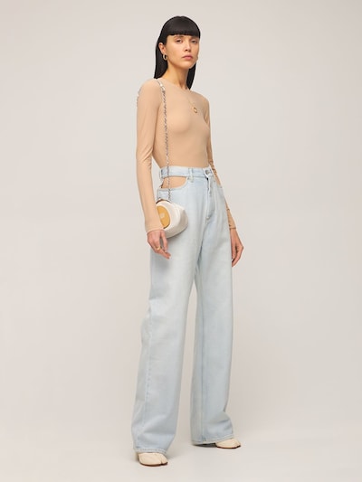 Cutout cotton denim wide leg jeans - Maison Margiela - Women | Luisaviaroma