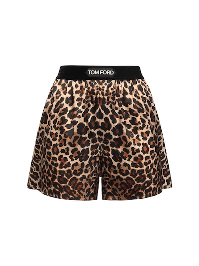 Tom Ford - Leopard print silk satin shorts - Multicolor | Luisaviaroma