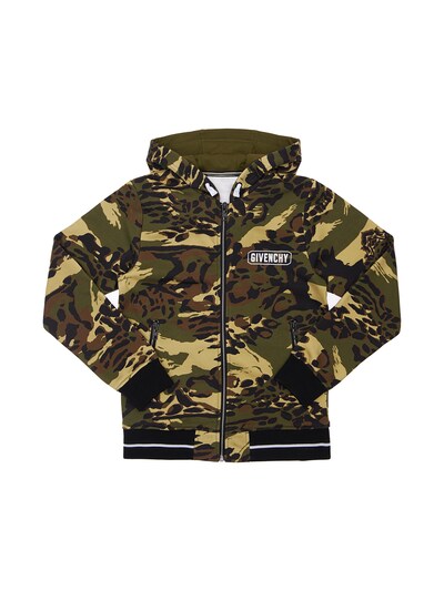 Givenchy - Camouflage cotton zip sweatshirt hoodie - Military Green |  Luisaviaroma