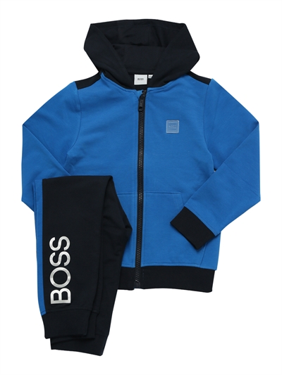 blue sweatpants and sweatshirt