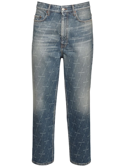 balenciaga logo print jeans