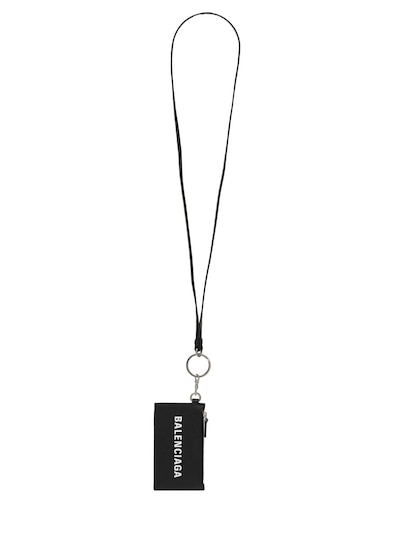 Logo leather case & keychain - Balenciaga | Luisaviaroma