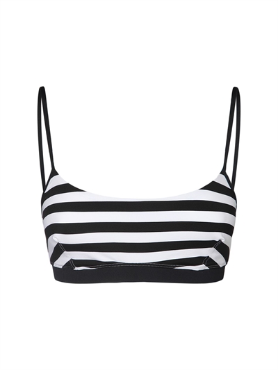 striped bikini top black and white