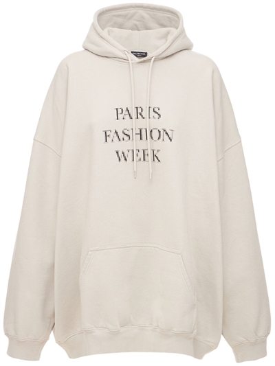Paris fashion week cotton hoodie - Balenciaga - Women | Luisaviaroma