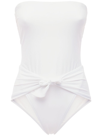 Riders tie waist one piece swimsuit 