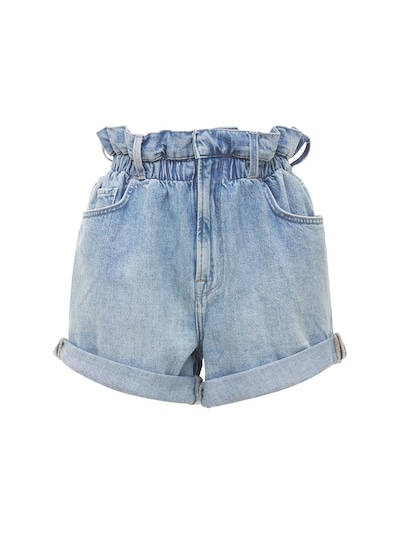 frame white denim shorts