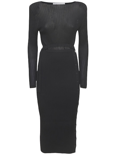 self portrait ribbed knit midi dress