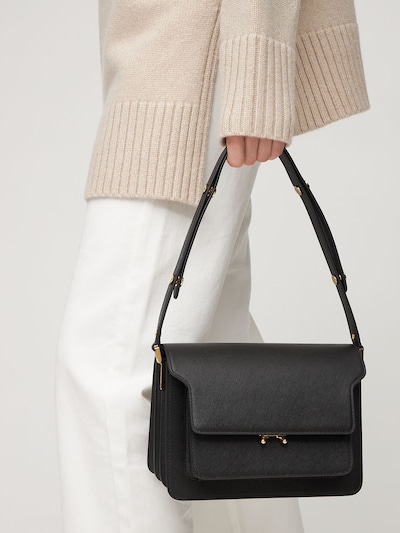 Medium saffiano leather trunk bag - Marni - Women | Luisaviaroma