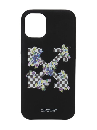 Off White Check Iphone 12 Mini Cover Black Luisaviaroma