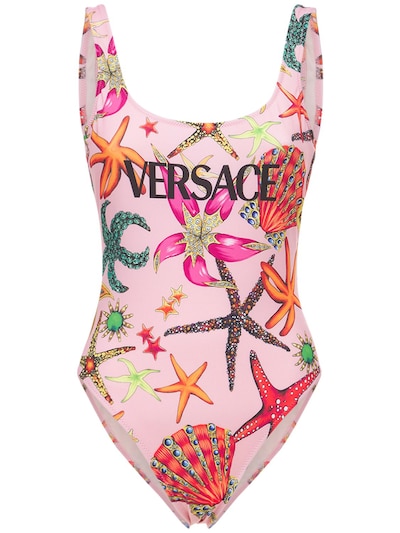 Versace - Tresor de la mer print lycra swimsuit 