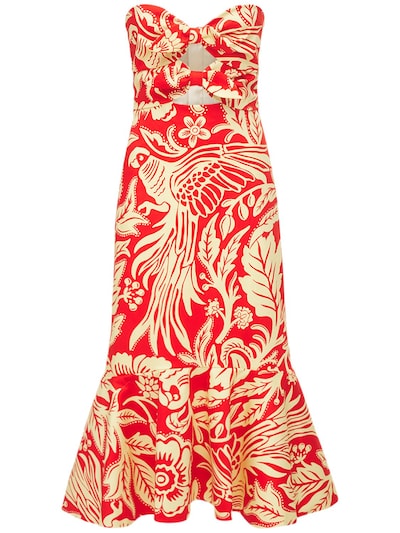 Johanna Ortiz Printed Organic Cotton Sateen Midi Dress Multicolor Luisaviaroma