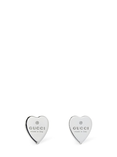 Gucci - Heart stud earrings - Silver | Luisaviaroma